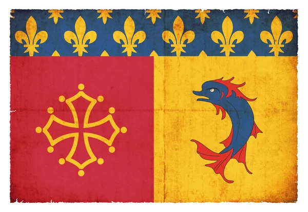 Флаг Французского Департамента Верхние Альпы Созданный Гранж Стиле — стоковое фото