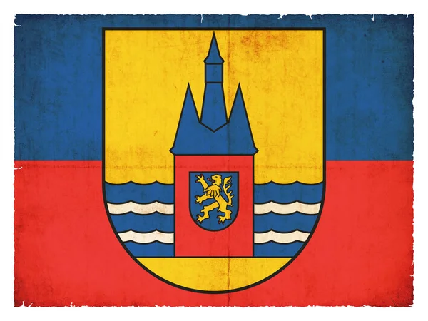 Vlag Van Het Duitse Eiland Wangerooge Nedersaksen Duitsland Grunge Stijl — Stockfoto