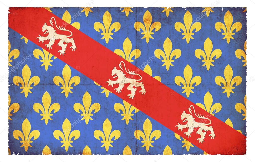 Flag of the French Departement Creuse created in grunge style
