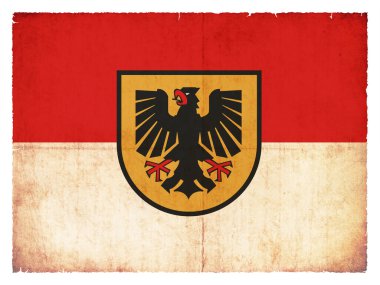 Alman kasabası Dortmund 'un bayrağı (Kuzey Ren-Vestfalya, Almanya) grunge stilinde yaratılmıştır.