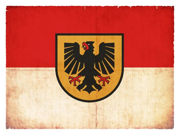 Flagga Den Tyska Staden Dortmund Nordrhein Westfalen Tyskland Skapad Grunge — Stockfoto