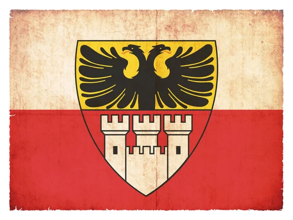 Flagga Den Tyska Staden Duisburg Nordrhein Westfalen Tyskland Skapad Grunge — Stockfoto