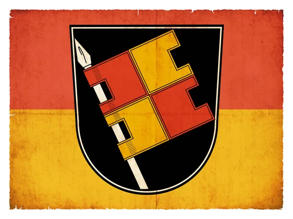 Vlag Van Duitse Stad Wuerzburg Beieren Duitsland Gemaakt Grunge Stijl — Stockfoto