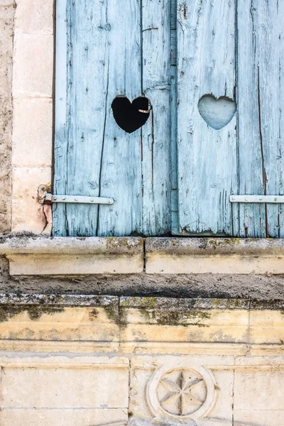 Ventana Con Corazón Oppede Vieux Provenza Francia — Foto de Stock