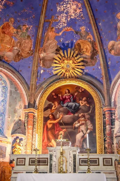 Interior Antigua Iglesia Oppede Vieux Provenza Francia — Foto de Stock