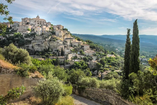 Luberon Provence Fransa Daki Gordes Dağ Köyünün Manzarası — Stok fotoğraf