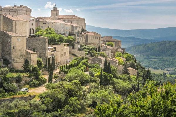 Luberon Provence Fransa Daki Gordes Dağ Köyünün Manzarası — Stok fotoğraf