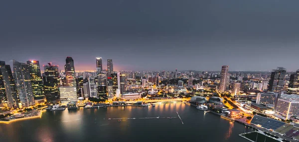 Singapur şehir defne Marina havadan görünümü