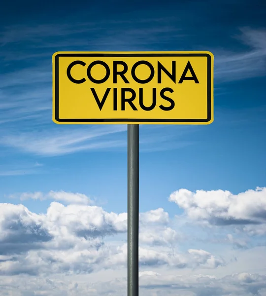 Corona Virüs Sokak Tabelası — Stok fotoğraf