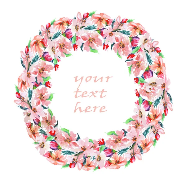 çiçekler daire suluboya çiçek tasarım