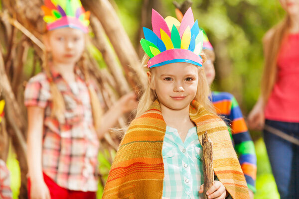 kids playing indians