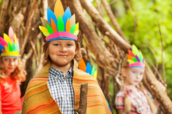 kids playing indians