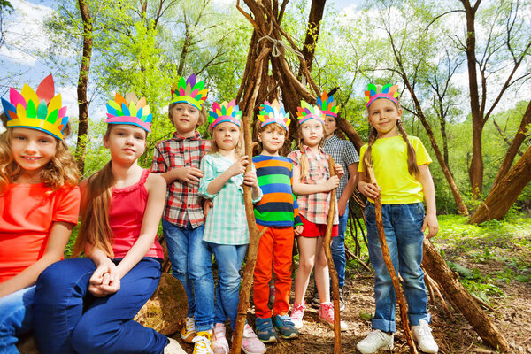 kids playing indians