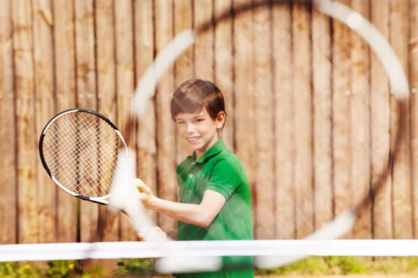 Tenisz játékos Felkészülés a szolgálatra — Stock Fotó