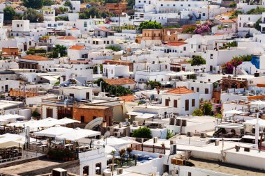 Lindos beyaz taş şehir