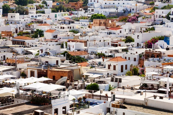 Vit sten staden Lindos — Stockfoto