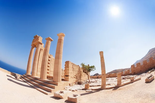 Säulen der Akropolis von Lindos — Stockfoto