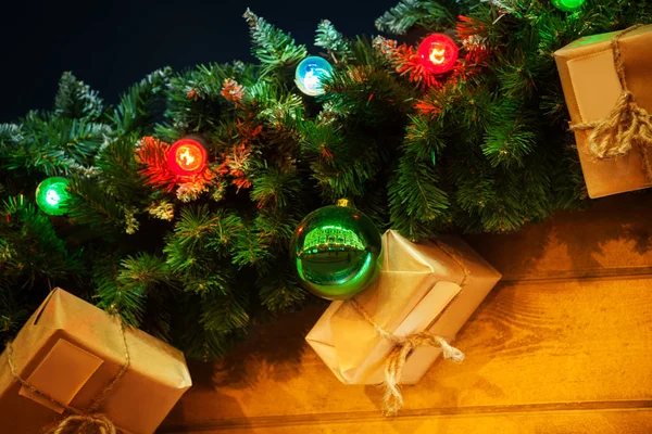 Noel dekorasyon köknar ağacı dalı — Stok fotoğraf