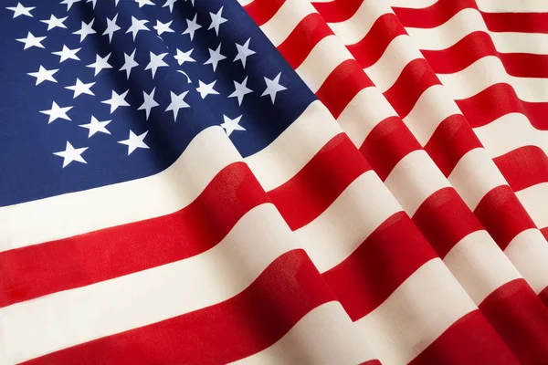 Ruffled Estados Unidos da América bandeira — Fotografia de Stock