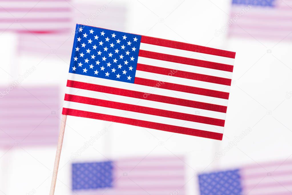 Small paper flags of USA