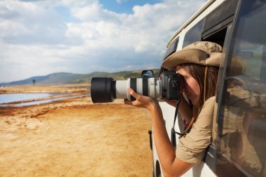kadın alarak Gölü Nakuru fotoğrafı 