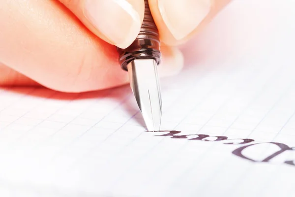 Woman hands making notes — Stock Photo, Image