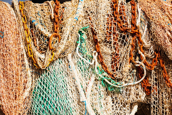 Heap of fishing nets 
