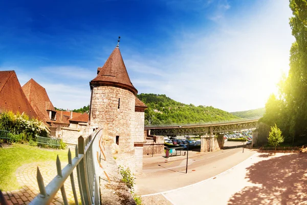 Slavné Pevnosti Opevněného Města Besancon Slunečný Den Francie — Stock fotografie