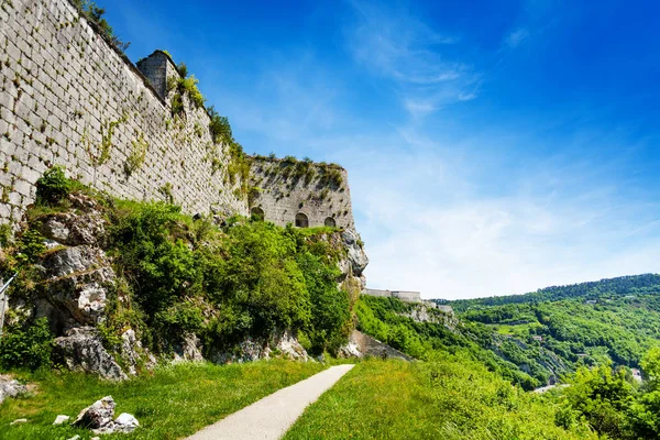 Beau Paysage Besançon Avec Mur Défensif Citadelle Jour Ensoleillé — Photo