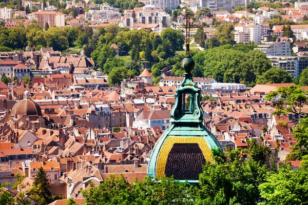 Beautiful Cityscape Besancon Jean Cathedral Dome Foreground Sunny Day — Stock Photo, Image