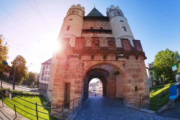 Beautiful View Historic City Gate Spalen Basel Switzerland — Stock Photo, Image