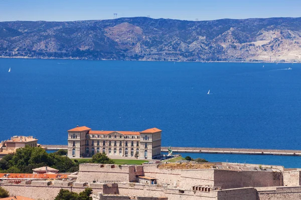 Schilderachtig Uitzicht Pharo Paleis Oude Haven Van Marseille Frankrijk — Stockfoto