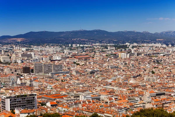 Vue Panoramique Marseille Avec Roue Ferris Vieux Port France — Photo