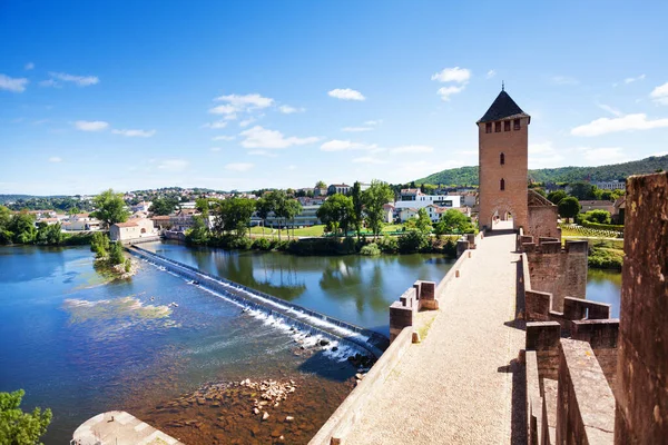 Lot river from Valentre bridge in Cahor, France — 스톡 사진