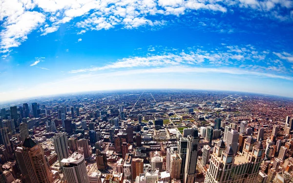 Wide panorama of Chicago city downtown view — 스톡 사진