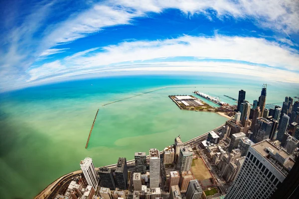 Chicago baixa para Navy Pier e Michigan — Fotografia de Stock