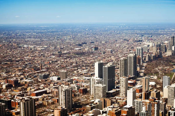 Panorama de perspectiva longa da área do subúrbio de Chicago — Fotografia de Stock