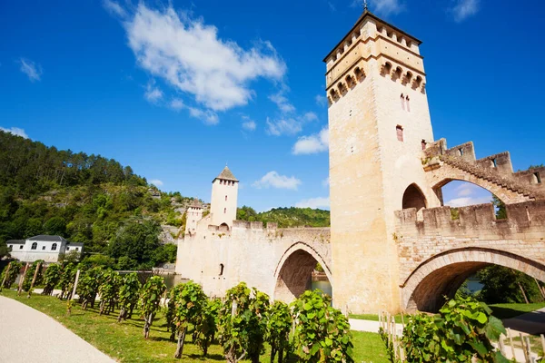 Bridge Valentre in Cahor on Lot river, France — 스톡 사진