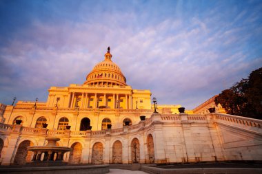 US Capitol Building in Washington, evening light