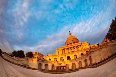 Evening view of the United States Capitol Building