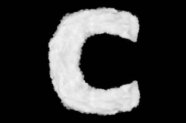 C harfi yazı tipi ögesi kara buluttan yapılmıştır