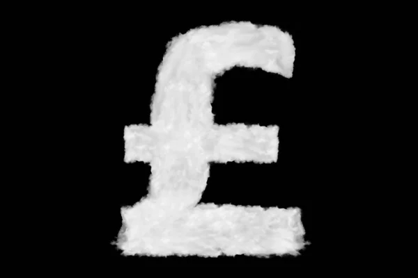 UK pound sterling currency sign of clouds on black