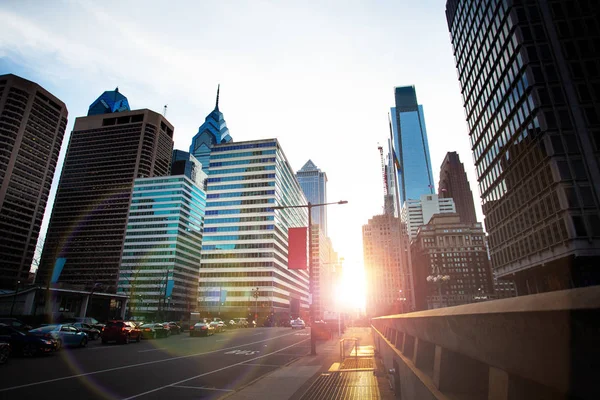 Downtown of Philadelphia Benjamin Franklin parkway — 스톡 사진