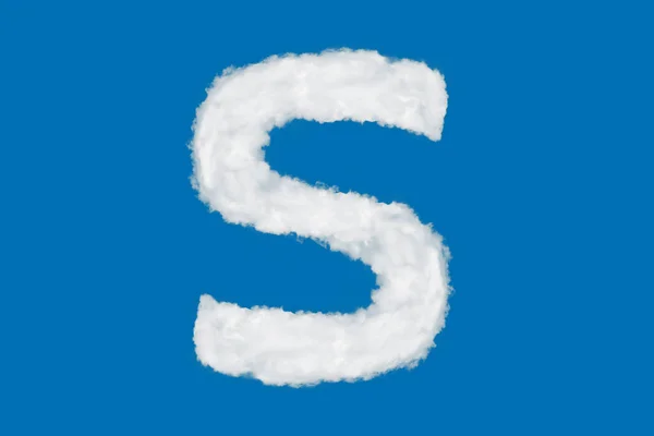 S harfi yazı tipi ögesi bulutlardan oluşur — Stok fotoğraf