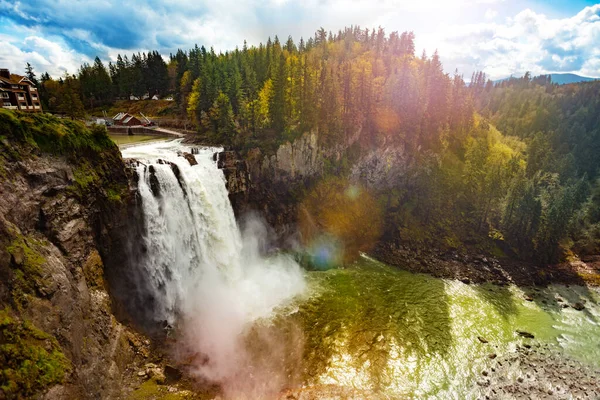 Snoqualmie Falls vodopád pohled Washington, Usa — Stock fotografie