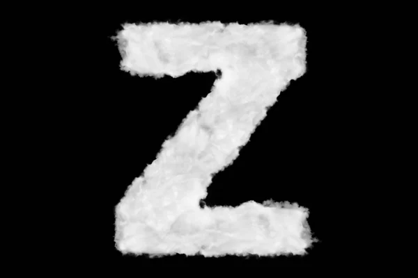 Letter Z font shape element made of cloud on black — 스톡 사진