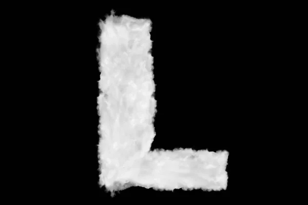 Letter L font shape element made of cloud on black — Stock Photo, Image