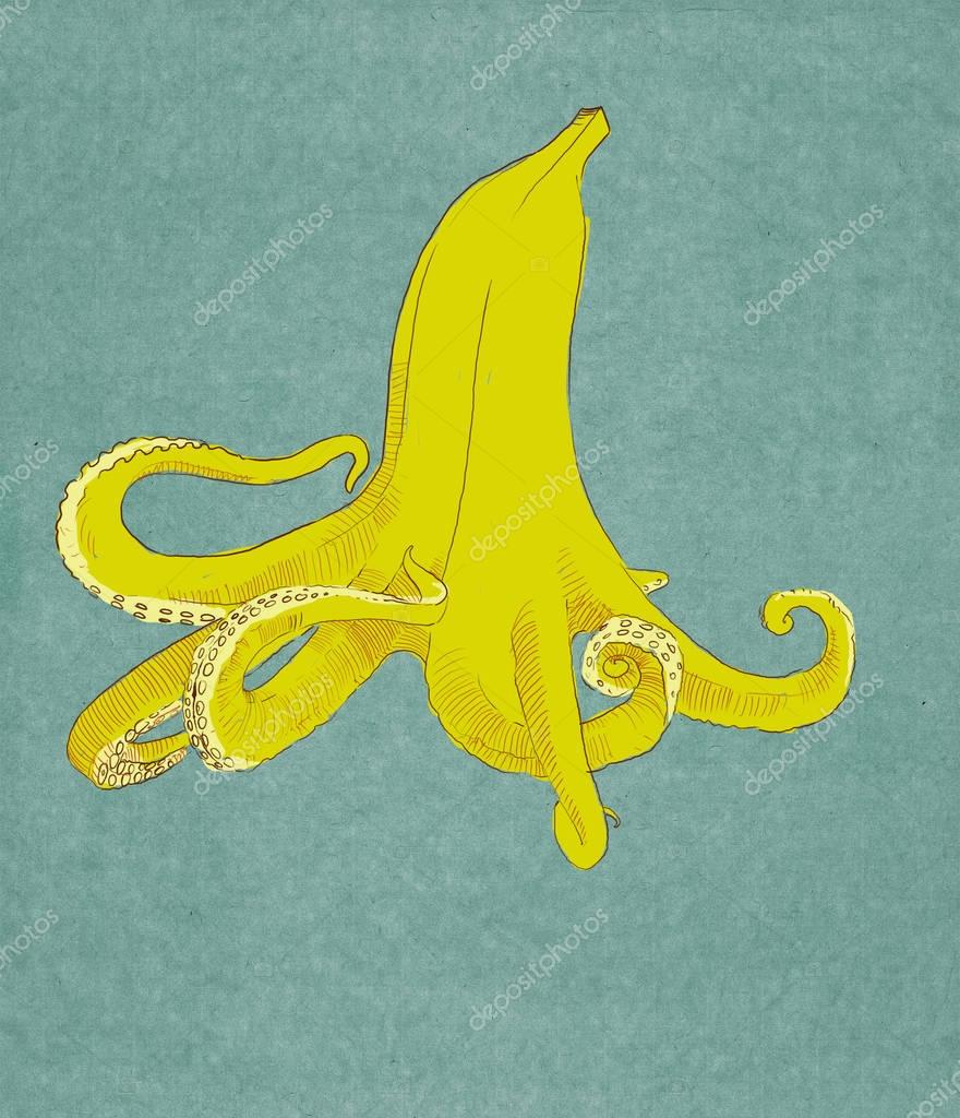 Illustration of bananaoctopus Stock Photo by ©alesyonart 129321960