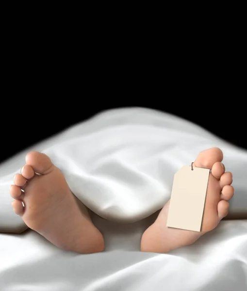 Dead person body lying in the morgue — Stock Photo, Image