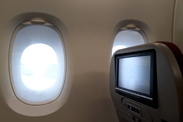 Vista de assentos de janela de avião — Fotografia de Stock